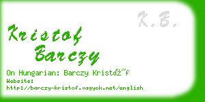 kristof barczy business card